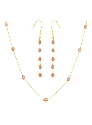 10 Karat Gold Pearls 2 Piece Jewellery Set 