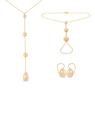 18K Gold Gradual Pearl Jewellery Set 