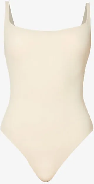 Womens Sand Fits Everybody Square-neck Stretch-jersey Body