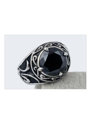 Round Shape Agate Stone Ring 