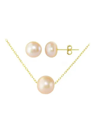 3-Piece 10 Karat Pearl Pendant Jewellery Set 