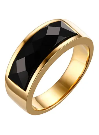 Stone Embellished Titanium Wedding Band 