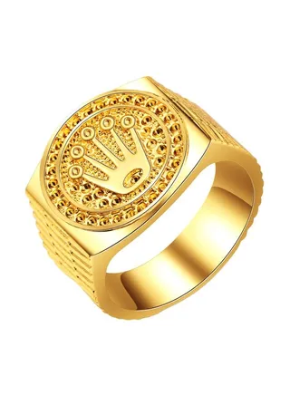18 Karat Gold Plated Crown Ring 
