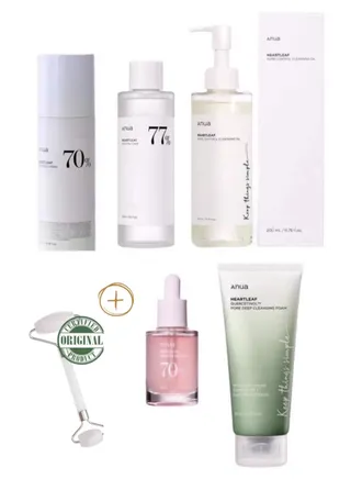 Products from the Anua range include - Pore Cleansing Oil - Niacinamide Serum and Soothing Toner - Peach Serum - Facial Massager - Deep Cleansing Foam 70% Daily Relief Lotion, Redness Relief Lotion 