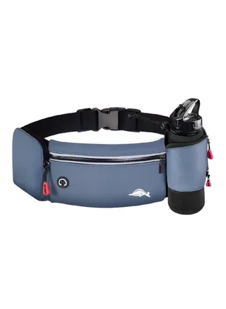 Running Belt Bag, Running Belt Bag with Foldable Water Bottle Holder, Running Phone Holder for Women and Men, Water Resistant and Non Bouncing, Perfect for Running, Cycling and Walking 