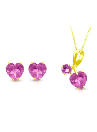 18 Karat Solid Yellow Gold Swiss Topaz Jewellery Set 