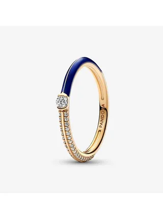 Pandora ME pavé gemstone and blue enamel ring 