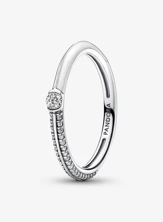 Pandora ME pavé gemstone and white enamel ring 