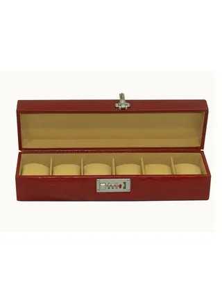 Laveri Watch Box for Men Women (06 Slots), Premium  Leather Watch Case  Organizer with Removable Pillow 