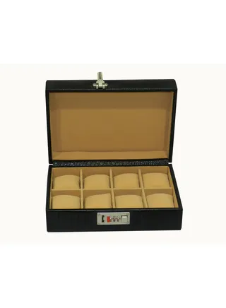 Laveri Watch Box for Men Women (08 Slots), Premium  Leather Watch Case  Organizer with Removable Pillow 