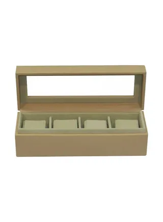 unisex Leather Watch Box With Glass Top 