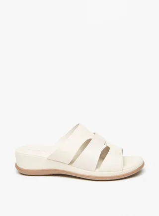 Women's Solid Slip-On Sandals with Flatform Heels