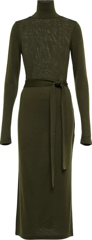 Wool-blend turtleneck dress