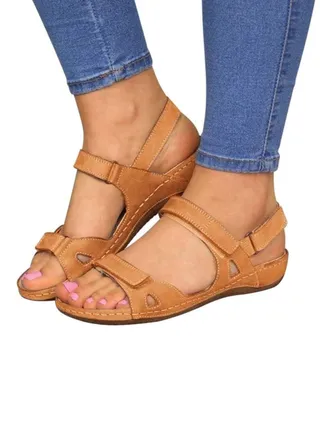 Double Strap Casual Sandals Brown 