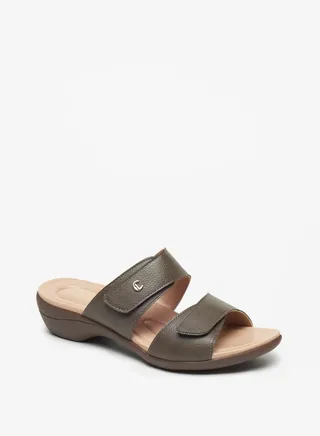 Women's Solid Slip-On Sandals with Wedge Heels