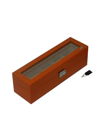 unisex 5 Grid Genuine Leather Designer Watch Box 