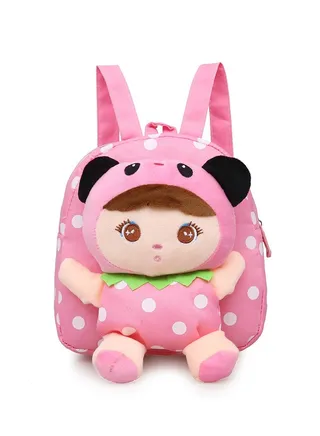 Toddler Backpack Plush Doll Toy Snack Travel Bag Preschool Shoulder Bag Gift for Kid 