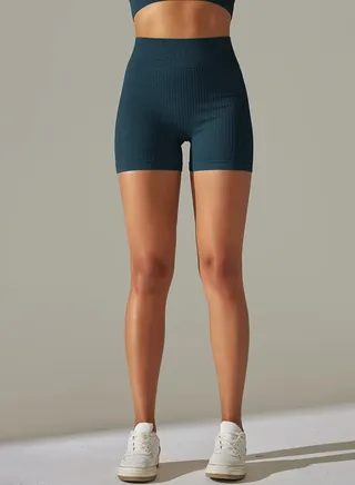 Yoga Tight Fitting Stretch Soft Shorts Blue 