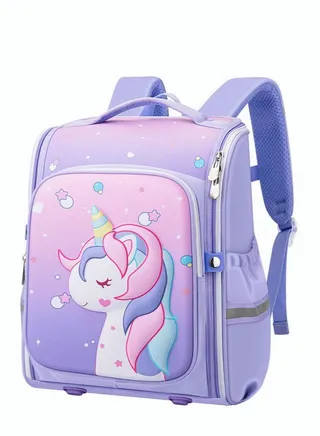Pink Unicorn Kids Backpack for Girls Water Resistant Toddler Preschool Backpack with Adjustable Padded Straps 