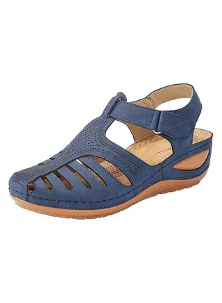 Retro Sandals Holes Shoes Blue 