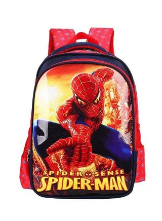 Spiderman Animation Printed Backpack 38cm Red/Yellow/Blue 