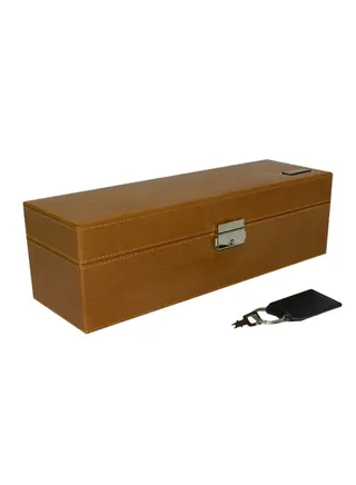 unisex 5 Grid Genuine Leather Designer Watch Box 