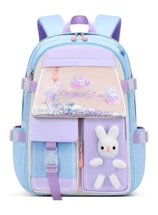 Kids Backpacks for Girls Kawaii Quicksand Refrigerator Door Girls Backpack School Bags for Girls Bunny School Bag 