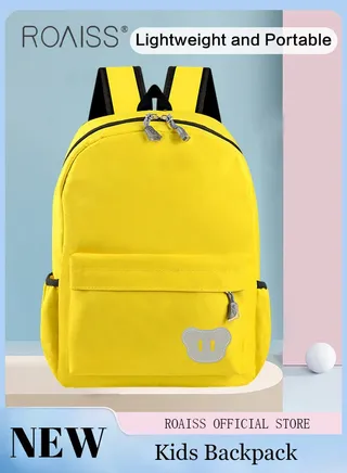 Preschool Toddler Backpack for Kids Unisex Cute Cool Kindergarten Lightweight Daypack for Boys and Girls Fashion Casual Bright Color Waterproof Student Bag with Bear Logo Sewn On 