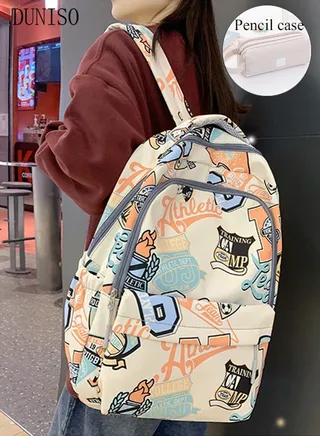 Kid's School Backpack with Pencil Case Waterproof Book Bag with Compartments for Teen Kids Students Elementary School Kids' School Bag With Large Capacity 