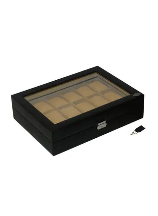 unisex 18 Grid Designer Faux Leather Watch Box 
