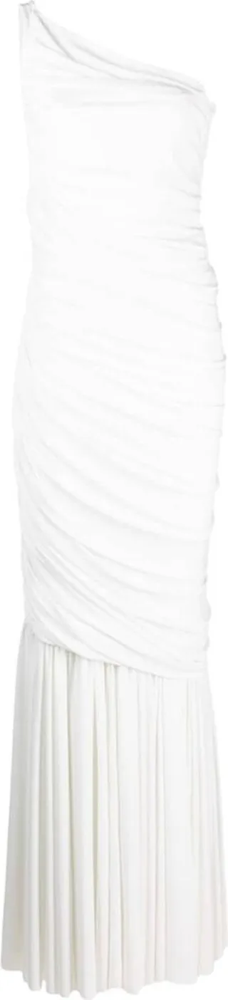 One-Shoulder Draped Long Dress