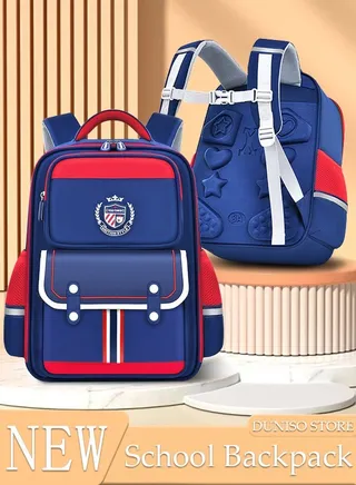 Kids School Backpack, Large Capacity Backpack for Boys, Lightweight Schoolbag for Teen Boys Bookbag with Compartments Reflective Strip, Watrer Resistant Bookbag for Elementary Primary School 