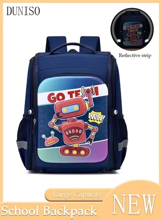 Kids School Backpack Waterproof Multifunctional Book Bag with Compartments Large Capacity School Bag Anti Theft Travel Daypack Backpack for Kids Students Pupils Blue 