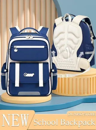 Kids School Backpack, Large Capacity Backpack for Boys, Lightweight Schoolbag for Teen Boys Bookbag with Compartments Reflective Strip, Watrer Resistant Bookbag for Elementary Primary School 
