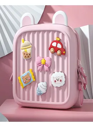 Creative Design Waterproof Cute Moveable Brooches Double Shoulder School Bag Pack for Kids 