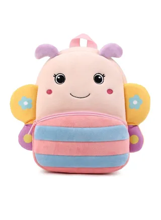Lovely Butterfly Toddler Backpack, Soft Plush Animal Cartoon Mini Backpack, Suiatable for Kids 1-6 Years (Butterfly) 