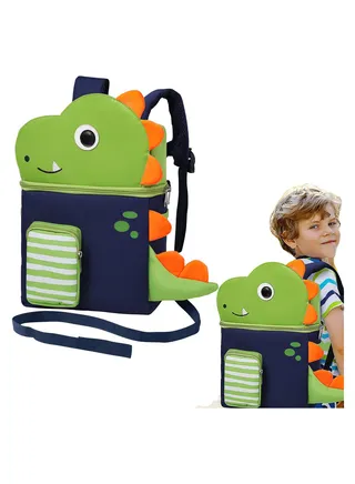 Dinosaur Toddler School Backpack, Toddler Backpack with Shoulder and Chest Straps, 3D Comic Elementary Student Schoolbag Waterproof Lightweight Kids Spiderman Bookbags for Boys Girls 