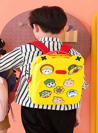 Creative Design Waterproof Cute Moveable Brooches Double Shoulder School Bag for Kids 