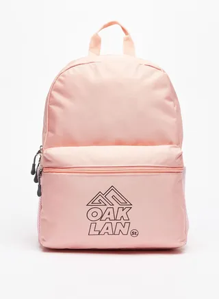 Girls Logo Print Backpack with Adjustable Shoulder Straps 