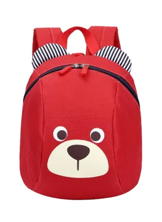 Bear Shaped Backpack Red/Beige/White 