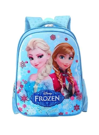 Frozen Themed School Backpack Blue/Brown/Red 