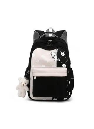 Girl's School Backpack Waterproof Book Bag with Compartments for Teen Girl Kid Students Elementary School Kids' School Bag With Large Capacity and Reflective strip 