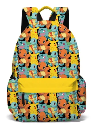 【School Season】Pokemon Pikachu Children Cartoon Backpack Student Class Schoolbag Suitable for 15 Inch Laptop Bag Travel Bag Leisure Bag 
