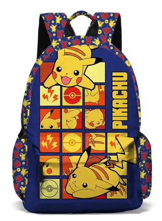 【School Season】Pokemon Pikachu Children Cartoon Backpack Student Class Schoolbag Suitable for 15 Inch Laptop Bag Travel Bag Leisure Bag 