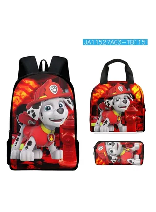 【 School Season 】Paw Patrol New Children's Backpack Student Cartoon School Bag Lunch Bag Pencil Box Three-piece Set for School 