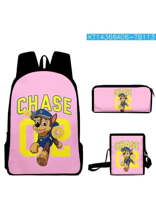 【 School Season 】Paw Patrol Kids Cartoon Backpack Student Bag Crossbody Bag Pencil Case Back-to-school Must-have Three-piece Set Suitable for 14-inch Laptop Casual Bag Travel Bag 