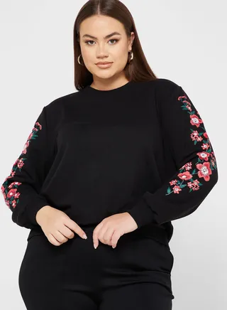 Round Neck Printed Sweatshirt