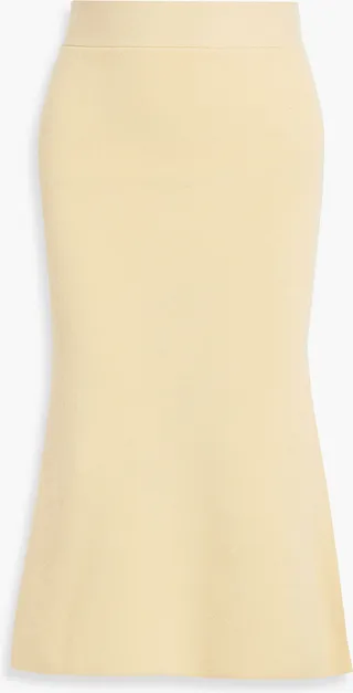 Volonne fluted cashmere midi skirt
