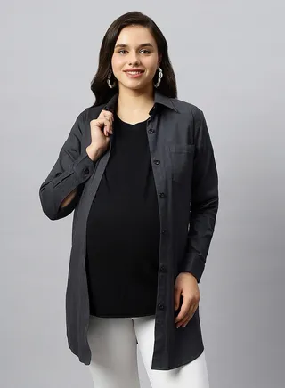 Stylish Full Sleeve Long Lycra Cotton Demin Shirt for Women 