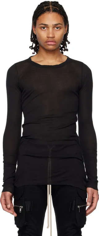 Rick Owens Black Crewneck Long Sleeve T-Shirt